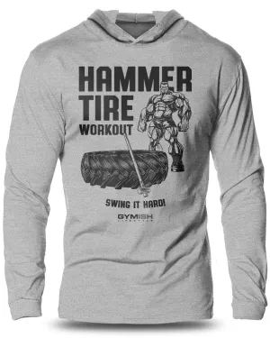 050. Hammer Tire Lightweight Long Sleeve Hooded T-shirt for Men
