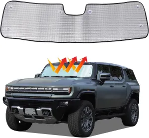 1 Pieces Car Sun Shade for Windshield, Sun Visor Front Windshield Sunshade, Windshield Cover Compatible with Hummer EV 2024 , Automotive Interior Sun Protection, Foldable (Style B)
