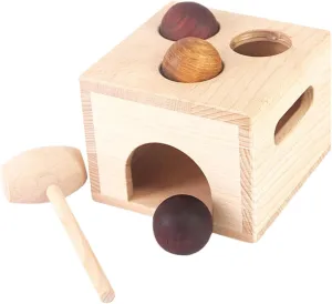 1 Set Box Wood Hammer Beat Fine Motor Skills Cognitive Knock Balls Present Wooden Hammer Beat Educational Beating Knock