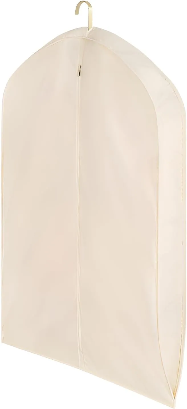 100% Cotton Canvas Garment Bag, with 3.9" Gussetes for coats, jackets, shirts, dresses suit garment cover for hanging clothes storage (22.8"L x 3.9"W x 35.4"H)