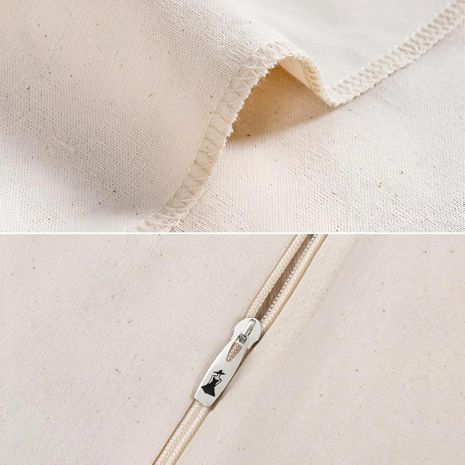 100% Cotton Canvas Garment Bag, with 3.9" Gussetes for coats, jackets, shirts, dresses suit garment cover for hanging clothes storage (22.8"L x 3.9"W x 35.4"H)