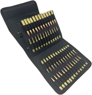 100 Rounds Rifle Pistol Bullet Cartridge Bandoleer Ammo Ammunition Shell Carrier Holder Case Magazine Pouch for .38 9mm .357