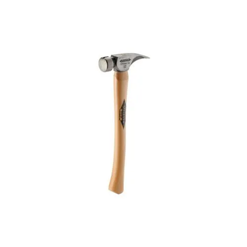 12 oz Titanium Smooth Face Framing Hammer With 18 Inch Curved Hickory Handle Silver TI12SC