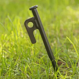 12 Piece Heavy Duty Tent Stakes, 12 Inch Forged Steel Tent Pegs - Camping Stakes for Camping Canopy, Grassland, Outdoor and Snowfield, Black