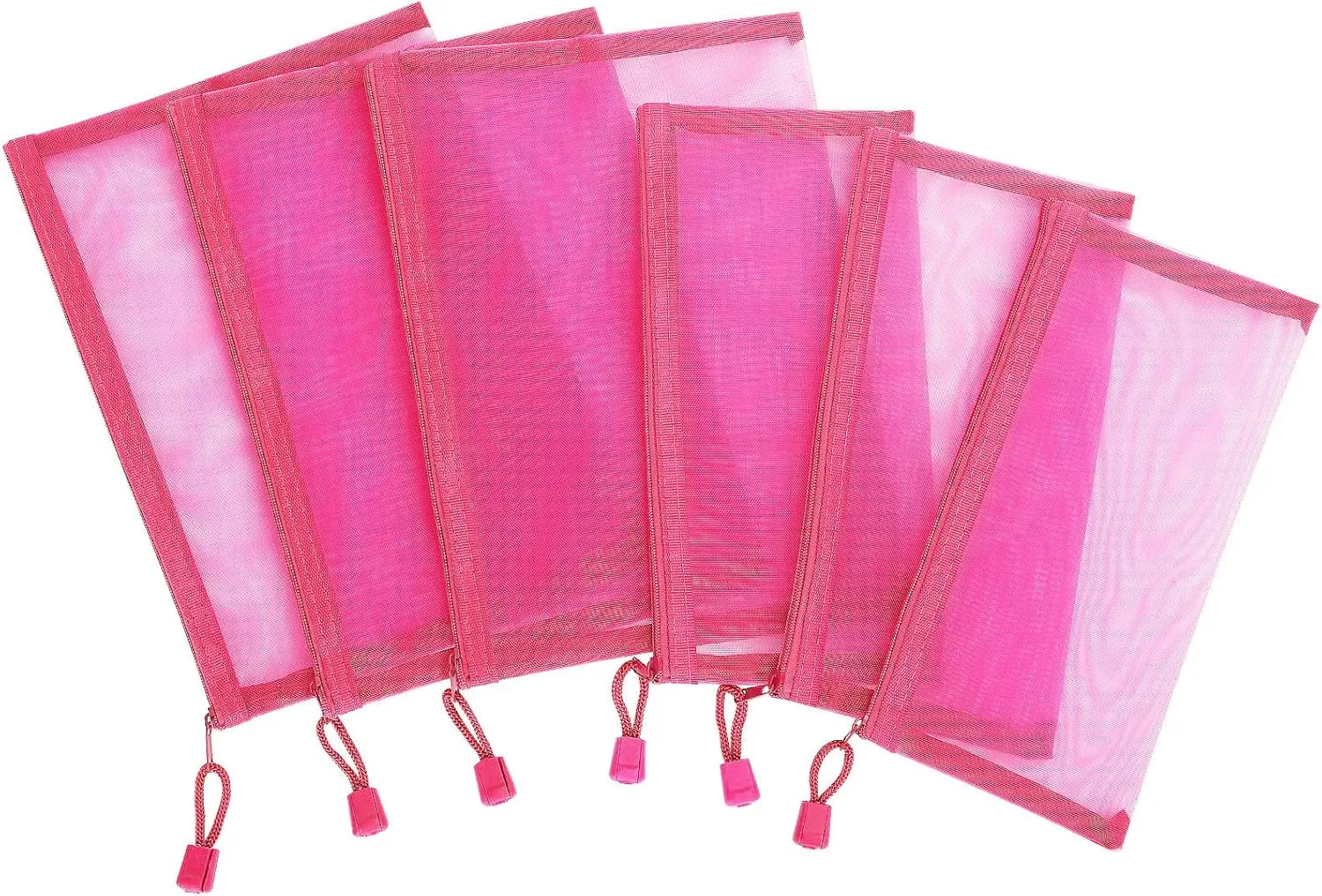 12 Pieces Zipper Nylon Mesh Pouch, Mesh Cosmetic Bags Makeup Bags Pencil Case, Multipurpose Travel Bags for WB06 Wb06