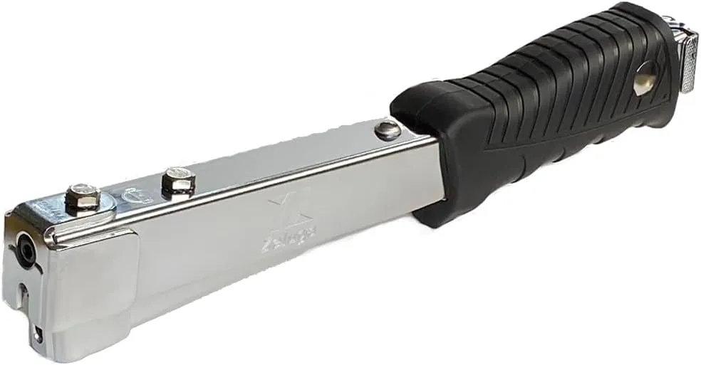 16-425 Heavy Duty Steel Construction Hammer Tacker, Anti-Jam Magazine and Ergo Grip Handle, Fits Staples 1/4'' - 5/16'' - 3/8'' (A11, T50 and 140 Staples), Black