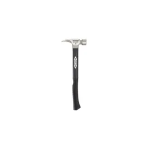 16 oz Titanium Milled Face Hammer With Fiberglass Handle Black TI16MC-F