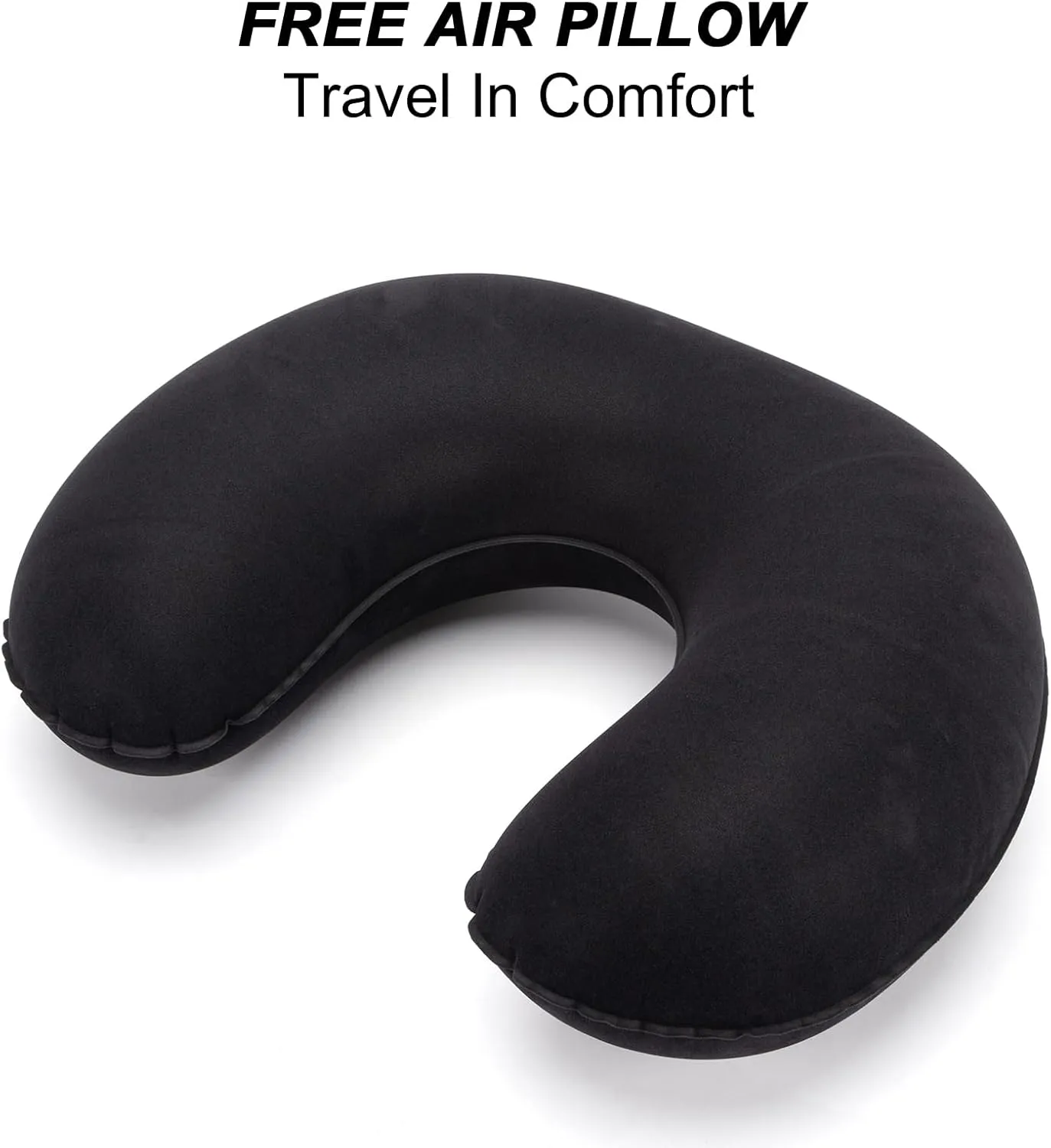 17x10x9 United Airline Personal Item Under Seat Duffel Bag With Free Pillow And USB Port (Black)