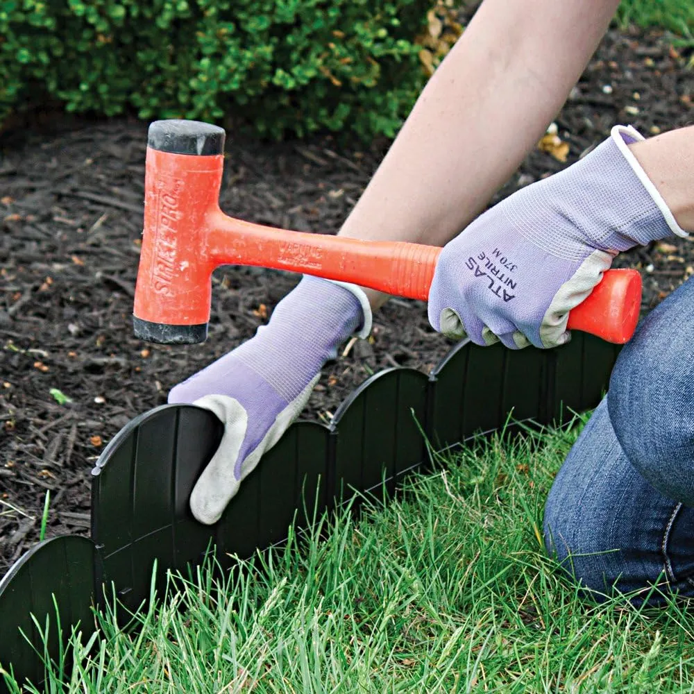 20' Choppers Heavy-Duty Hammer-in Edging - Corner and T Connectors Included - Black