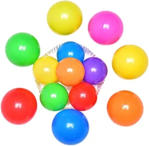 200Pcs Plastic Ocean Balls Crush Ball Pit with Mesh Storage Bag for Playtime Pool Parties and Fun Activities
