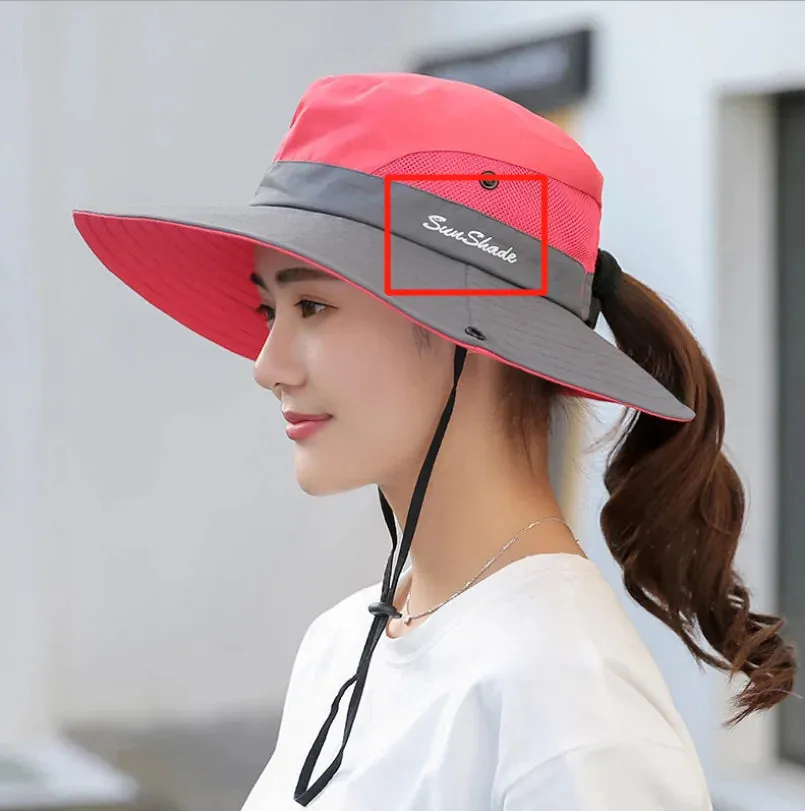 2024 UV UPF Wide Brim Ponytail Sun Hat: Perfect for Outdoor Adventures!