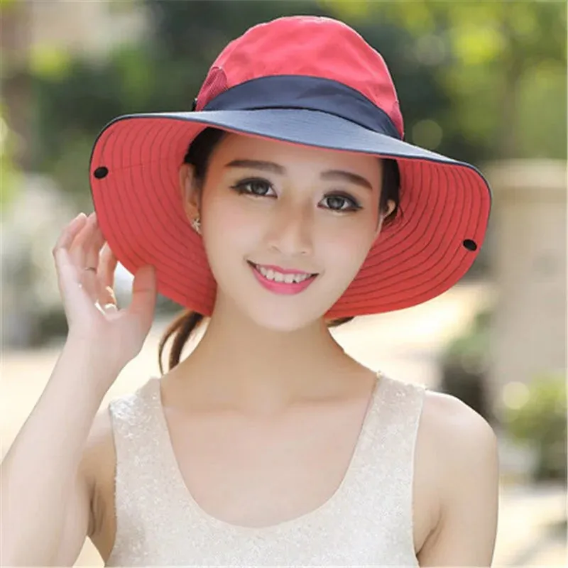 2024 UV UPF Wide Brim Ponytail Sun Hat: Perfect for Outdoor Adventures!