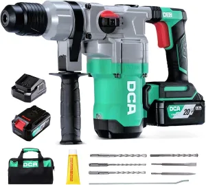 20V MAX Brushless Rotary Hammer Drill, 4.5 Joule, 3800BPM, 1-1/8 Inch SDS-Plus, Cordless Heavy Duty Rotary Hammer Drill with Vibration Control, 5.0Ah Battery, 4A Fast Charger and Safety Clutch