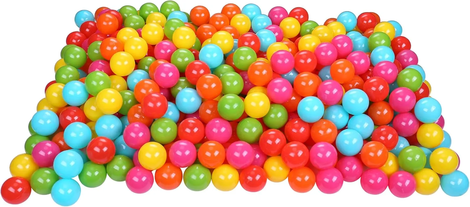 2.3-Inch Phthalate Free BPA Free Non-Toxic Crush Proof Play Balls Pit Balls- 6 Bright Colors in Reusable and Durable Storage Mesh Bag with Zipper, 800-Count