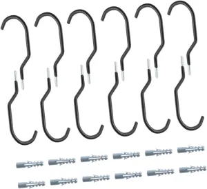 24pcs Heavy Duty Bike Hooks with Pe Bolts Space-saving Hanger for Wall Ceiling Storage for Tools and Equipment