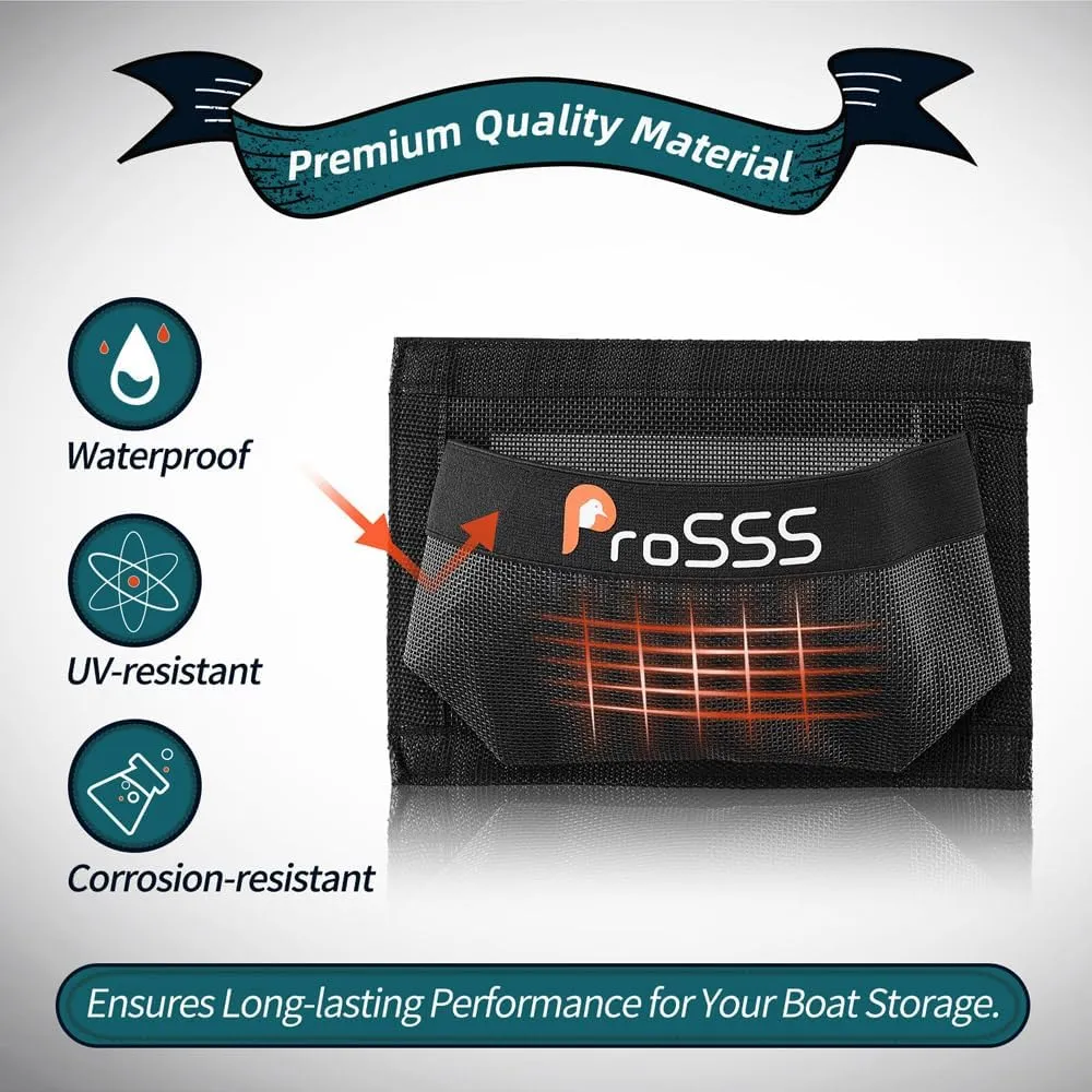 2PC Boat 10"*7" Self-Adhesive Storage Mesh Bag,Marine Organizer for Tools, Gear & Accessories,Waterproof Strong Adhesive Backing, Easy to Install & Remove,Keep Your Boat Tidy and Items Secure