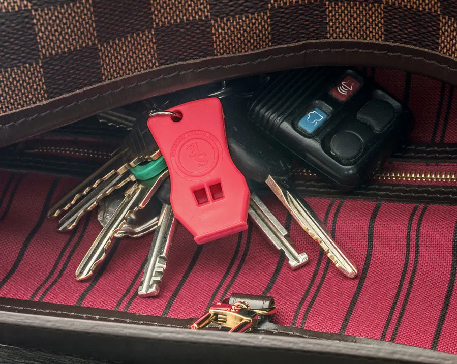 2Pc Plastic Raptor Whistle with Key Chain & Zipper Ring