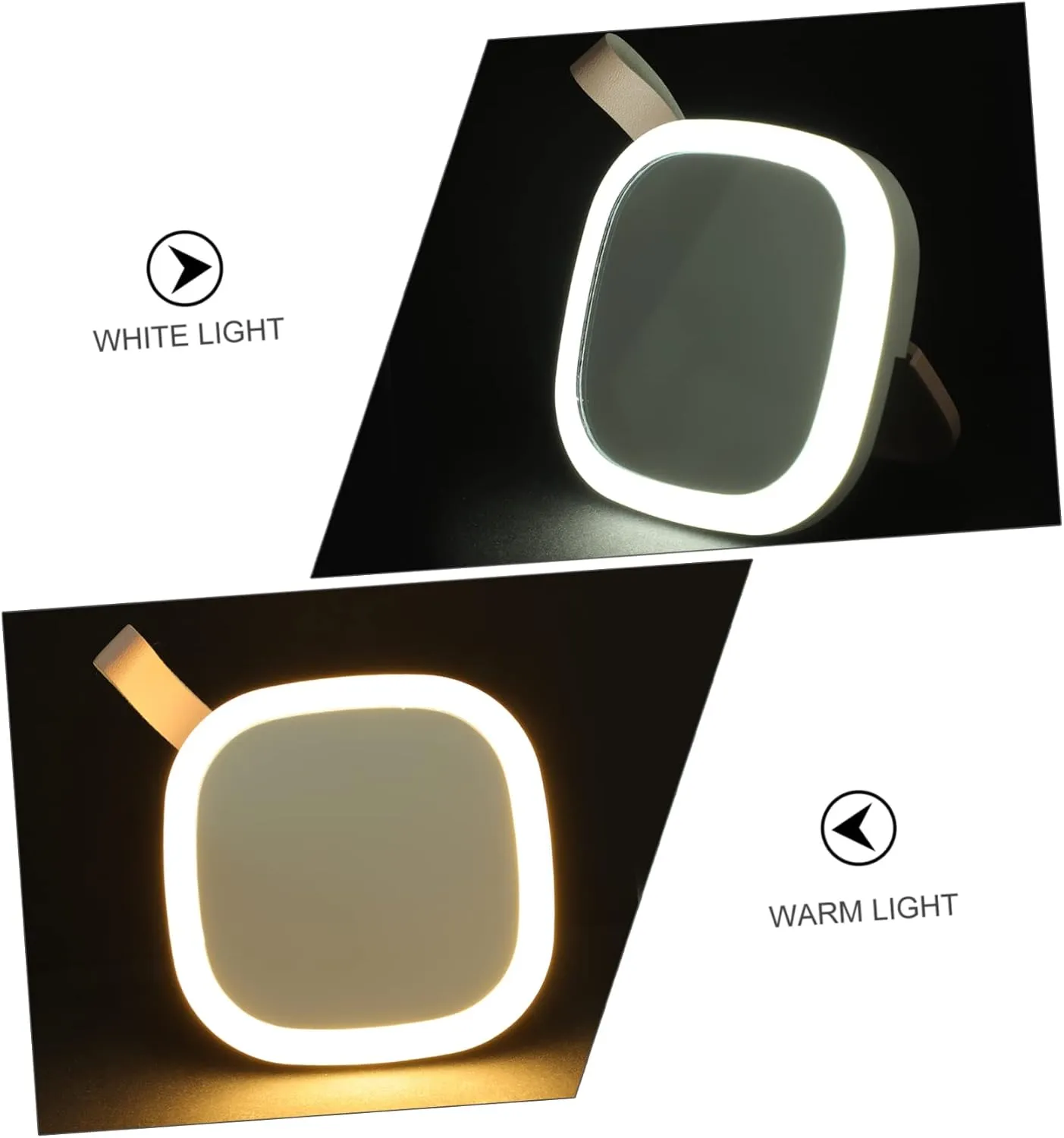 2pcs Led Makeup Mirror for Women Portable Compact Mirror Magnifying Night Light Small for Cosmetics for Travel