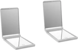 2pcs Portable Makeup Mirror with Lights Led Magnifying Mirror Compact Rechargeable Perfect for Travel