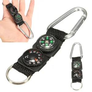 3 In 1 Camping Compass Keychain