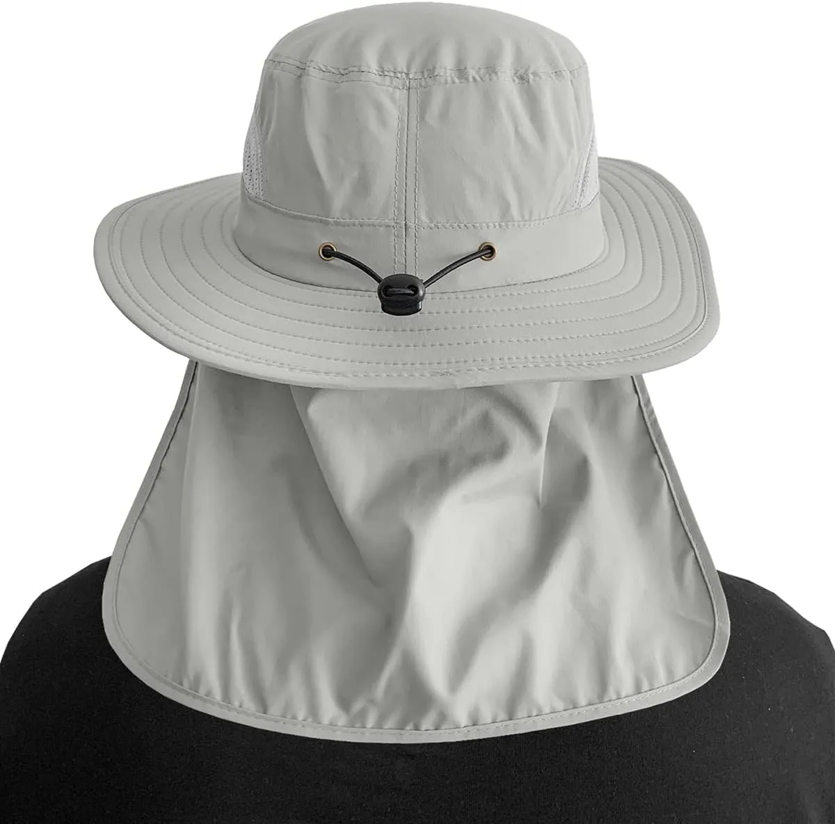 3 Pack Mens UPF 50  Wide Brim Sun Hat with Neck Flap for Fishing Hiking Garden