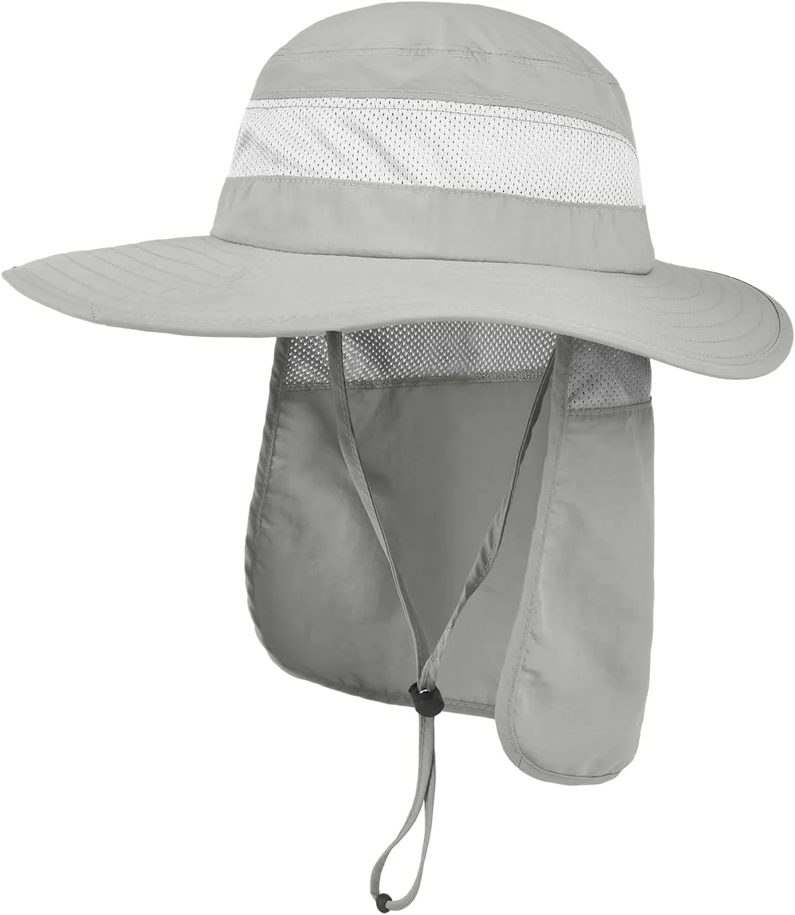 3 Pack Outdoor UPF50  Mesh Sun Hat for Men,Wide Brim Fishing Hat with Neck Flap for Hiking Garden