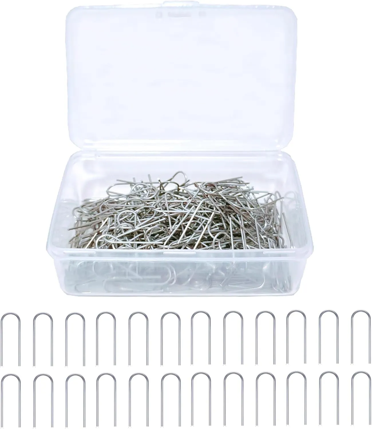 300 Pieces High Temperature Nichrome Wire Jump Rings for Ceramic Ornaments, Glass Projects, Porcelain and Stoneware, Wire Diameter 21 Gauge, with Plastic Storage Box