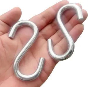 304 Stainless Steel S Hooks Heavy Duty,Outdoor Rust-Free Strong Industrial Grade Quality Utility Hooks 3.2 Inch /16 Pack