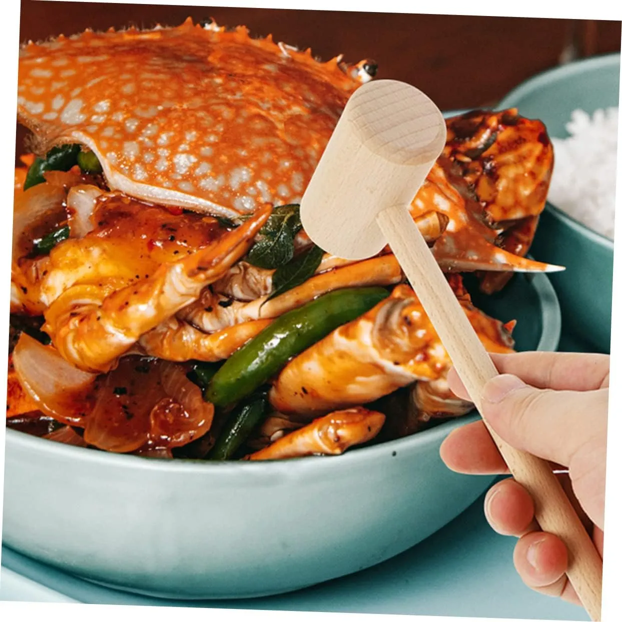 30pcs Wooden Mini Crab Hammer Seafood Mallets for Easy Shellfish Opening for Family Gatherings and