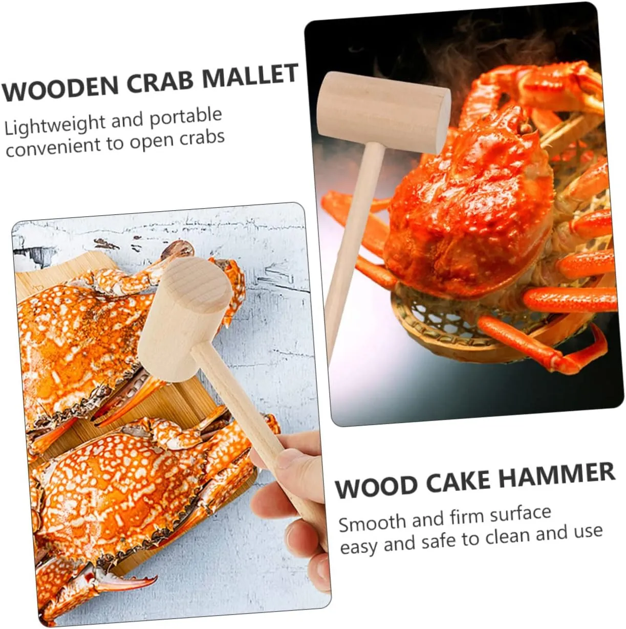 30pcs Wooden Mini Crab Hammer Seafood Mallets for Easy Shellfish Opening for Family Gatherings and