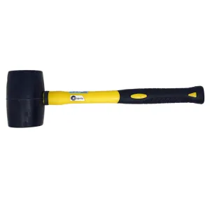 32oz Black Rubber Hammer Mallet Fibre Handle Camping Racking Golf Tool