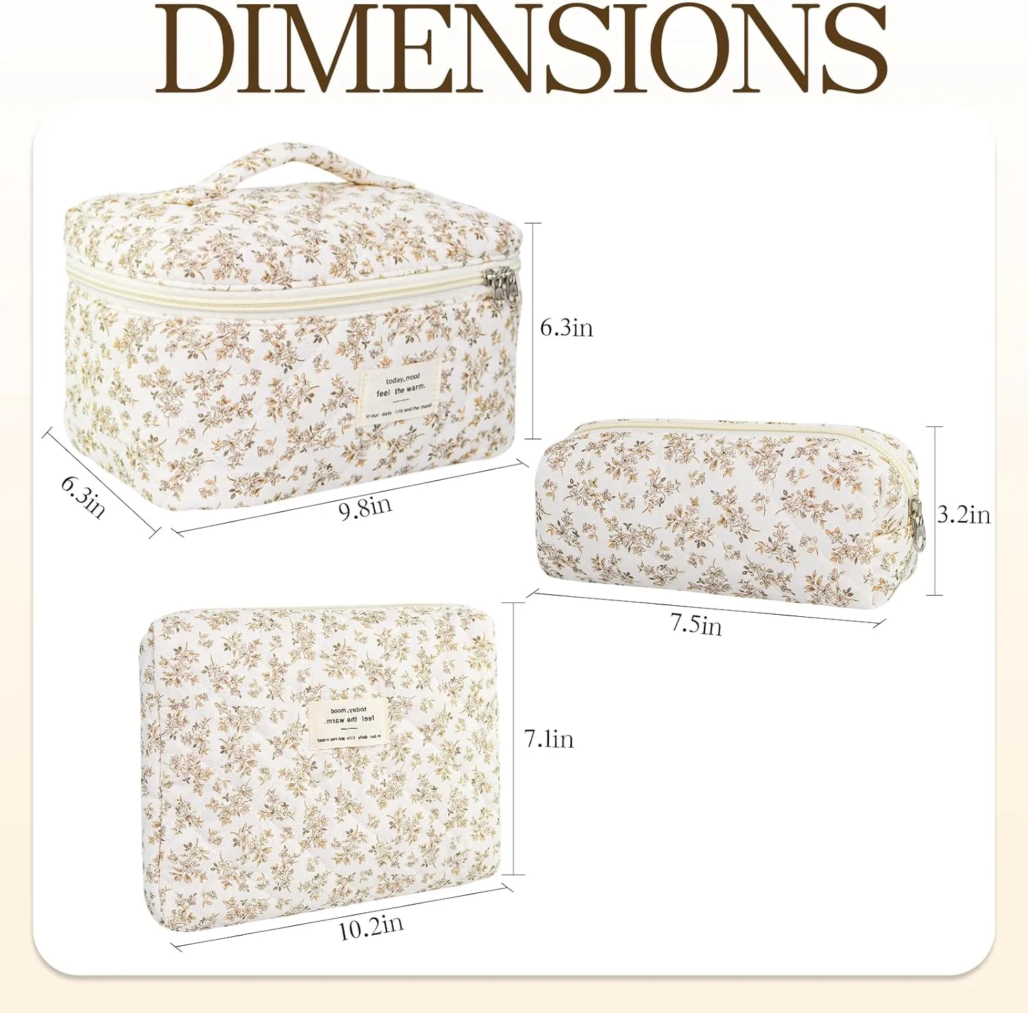 3Pcs Travel Makeup Bag Organizer, Toiletry Bag for Women, Cosmetic Bags for Women Travel Set, Cute Makeup Bags, Quilted Cosmetic Bag, Women's Quilted Toiletry Bag Storage