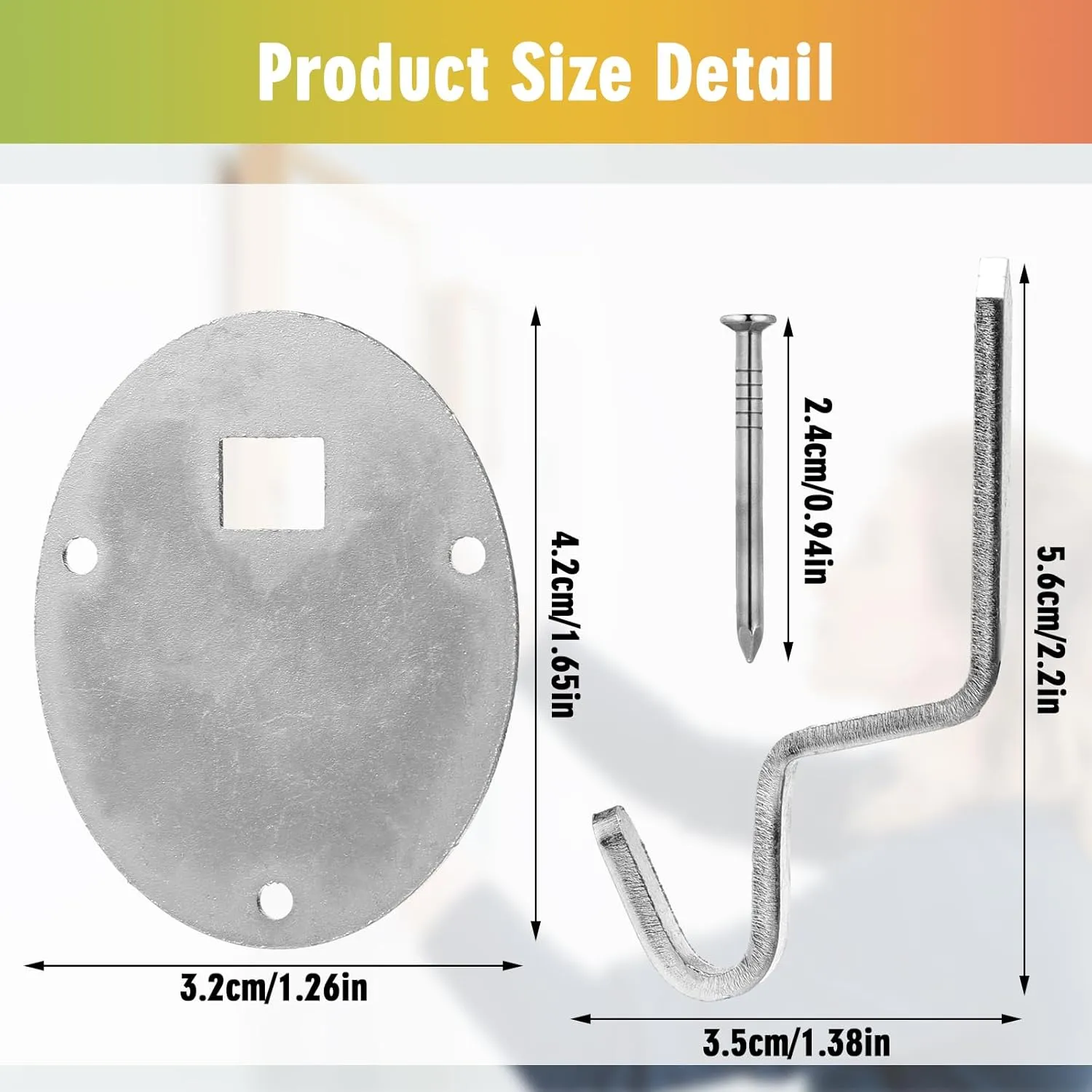 4 Pcs No Stud Picture Hanger 200lbs Drywall Picture Hanger Heavy Duty Photo Hanging Kit Mounting Hardware for Photo, Frames, Paintings, Canvas, Art