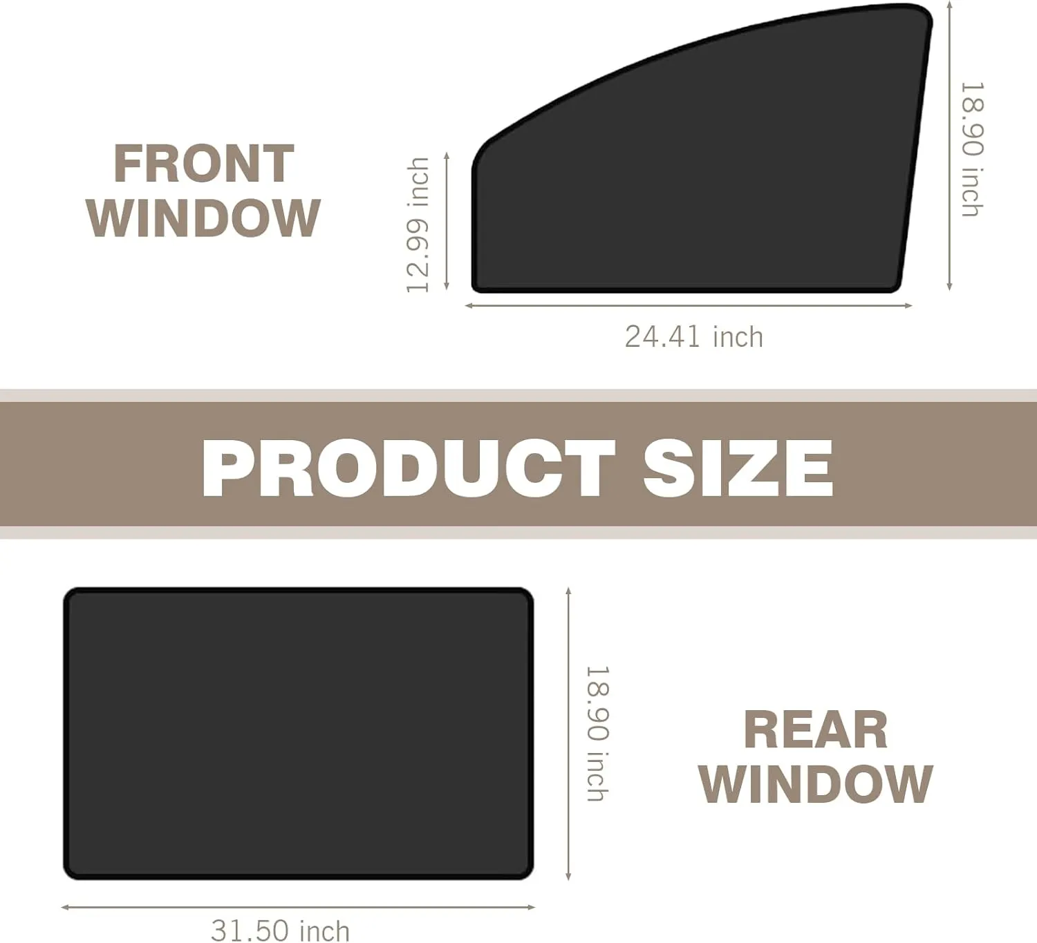 4 PCS Side Window Sun Shade, Heat-Insulating Sun-Proof Keep Car Cool Privacy Protection Cover, Adsorption-Type Mounted Window Free-Lifting Sun Shield, Universal for Most Cars Trucks (Black)