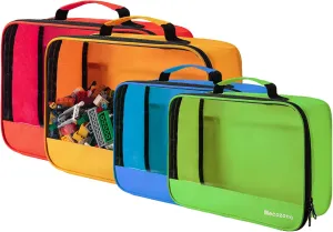 4 PCS Toys Storage Bag, Classic Bricks Building Set Storage Bag, Toy Organizer Bags for Building Toys, Puzzles, Small Large Size