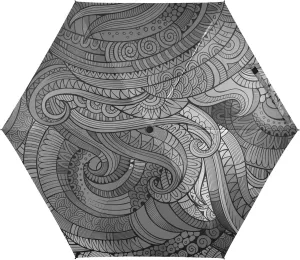 5 Folding Compact Pocket Windproof Umbrella, 6 Ribs Ultra-Light Foldable Vinyl Parasol, Mini Anti-UV Travel Umbrella