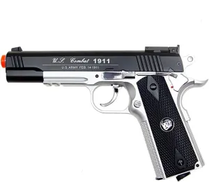 500 FPS NEW WG AIRSOFT FULL METAL M 1911 GAS CO2 HAND GUN PISTOL w/ 6mm BB BBs,Heavy Weight Realistic 1:1 Scale