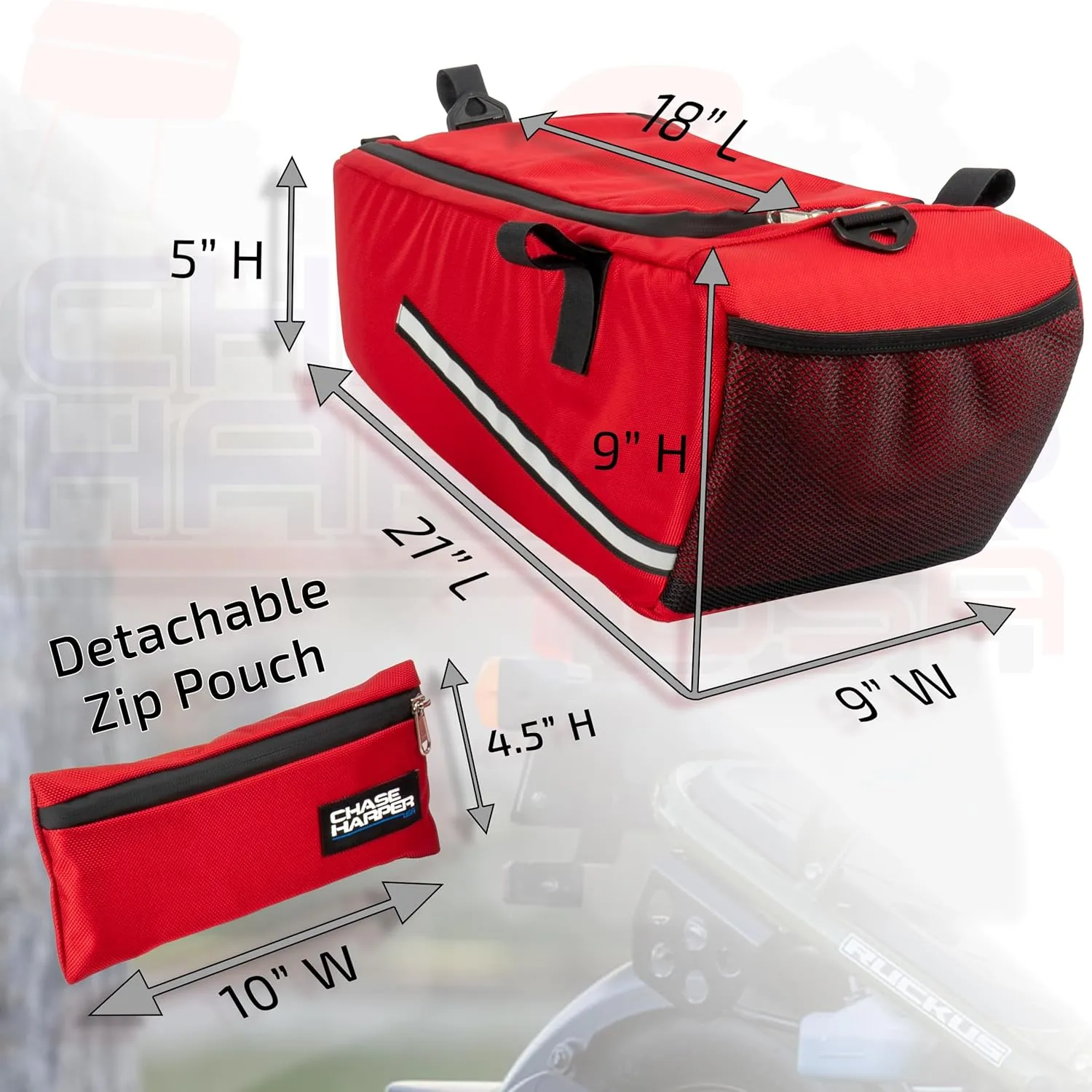 5000 Under The Seat Bag - 2020 Model - Compatible with All Honda Ruckus Model Years - Water and Tear-Resistant Industrial Grade Ballistic Nylon - Red