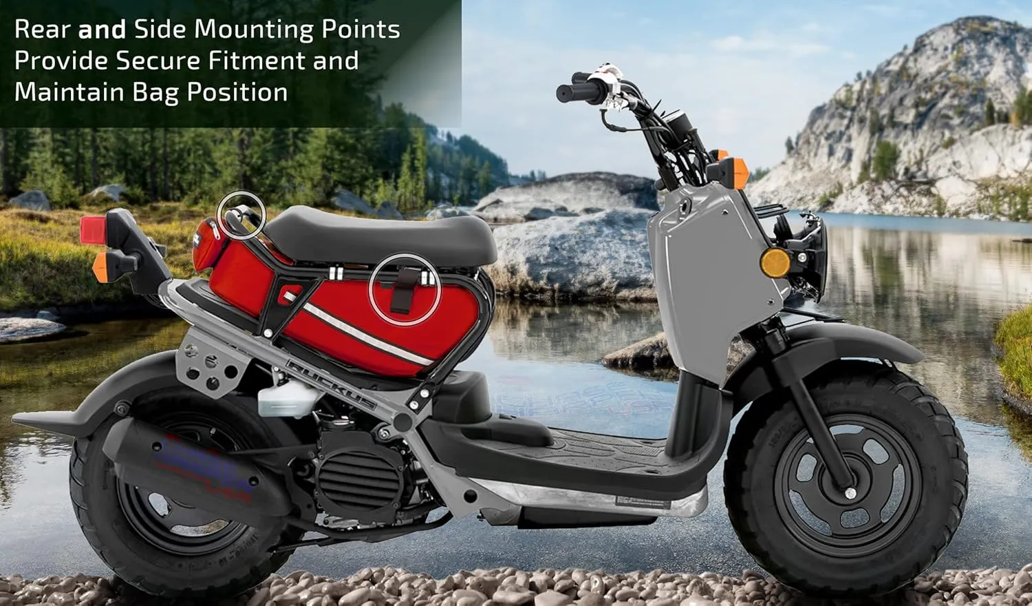 5000 Under The Seat Bag - 2020 Model - Compatible with All Honda Ruckus Model Years - Water and Tear-Resistant Industrial Grade Ballistic Nylon - Red