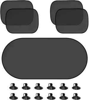 5PCS Car Window Shade, 39"×20" Auto Back Window Sun Shade Blocker with 4 Side Shades, Provide Glare Shield and UV Rays Protection for Your Child, Universal Car Accessories (5PCS)