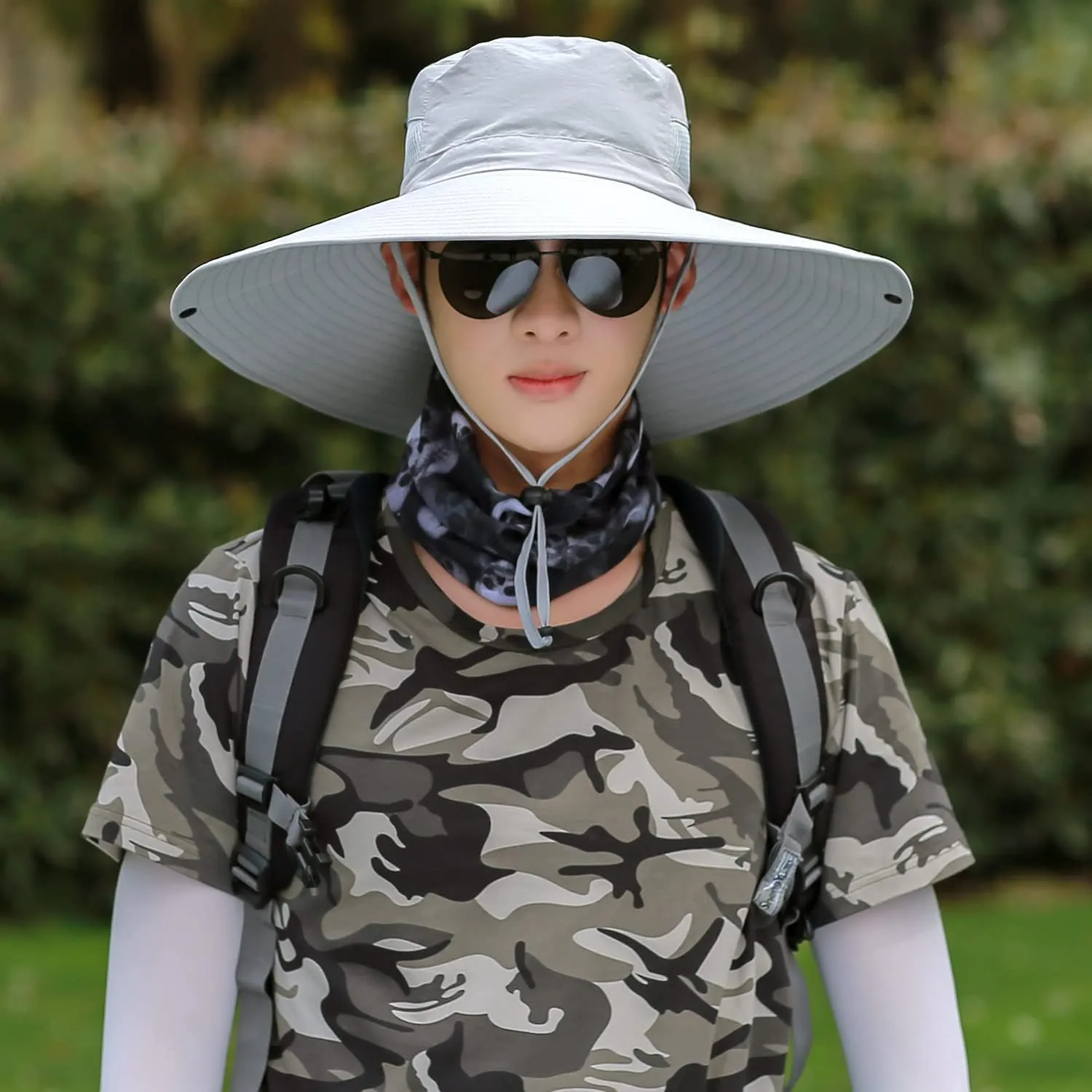 6" Wide Brim Sun Protection Hat Outdoor Unisex Bucket Hats for Hiking Beach Fishing Safari Garden Lawn Yard Work Kayaking