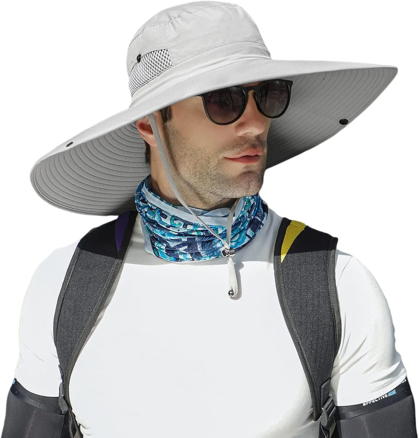 6" Wide Brim Sun Protection Hat Outdoor Unisex Bucket Hats for Hiking Beach Fishing Safari Garden Lawn Yard Work Kayaking