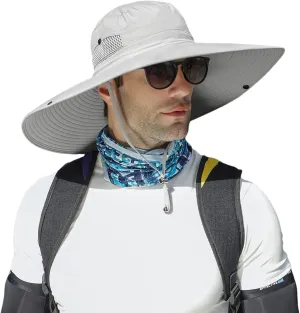 6" Wide Brim Sun Protection Hat Outdoor Unisex Bucket Hats for Hiking Beach Fishing Safari Garden Lawn Yard Work Kayaking