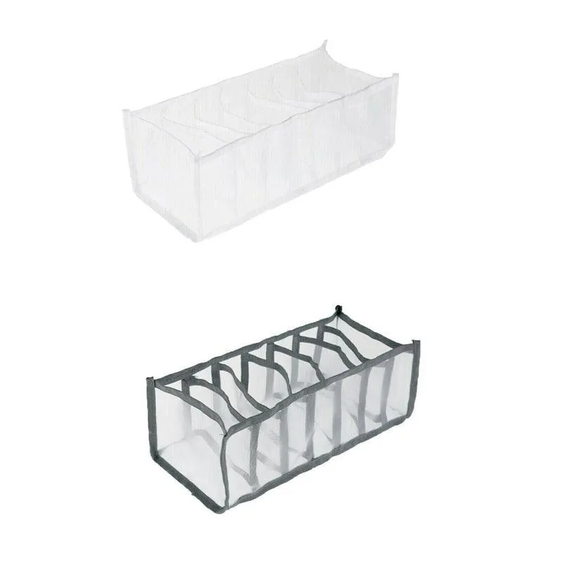 7 Grids Mesh Storage Bag Clothes Jeans Pants Drawer Organizer Boxes Foldable Au