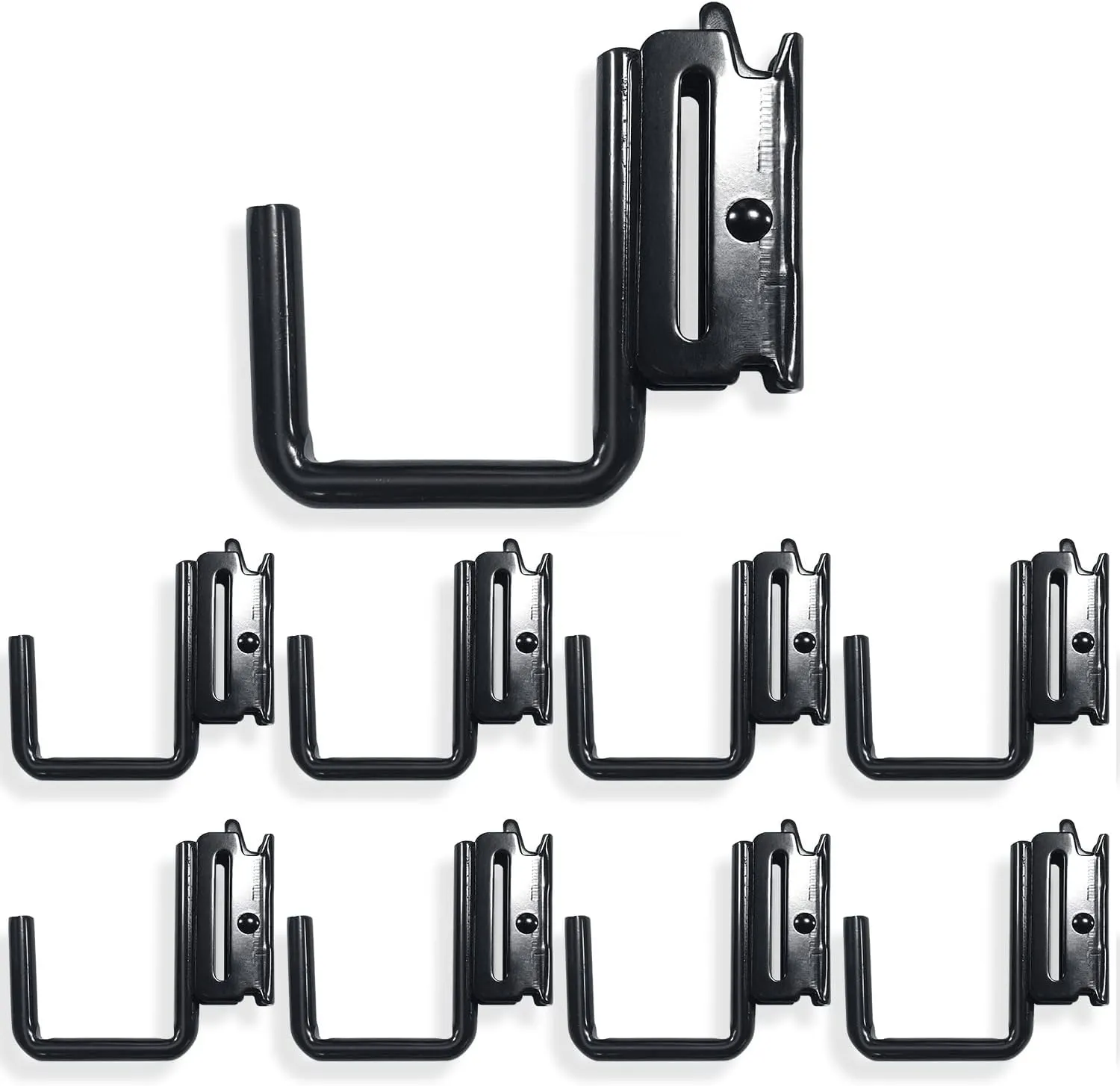 8 PCS E Track J Hooks Heavy Duty E Track X Track Steel Hanger, Spring Fitting E Track Accessories for Enclosed Trailer, Cargo Van, Semi-Trucks Trailer, Black