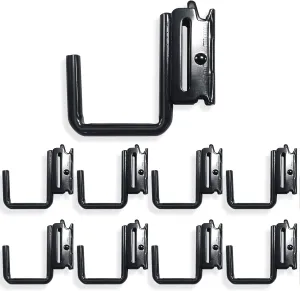 8 PCS E Track J Hooks Heavy Duty E Track X Track Steel Hanger, Spring Fitting E Track Accessories for Enclosed Trailer, Cargo Van, Semi-Trucks Trailer, Black