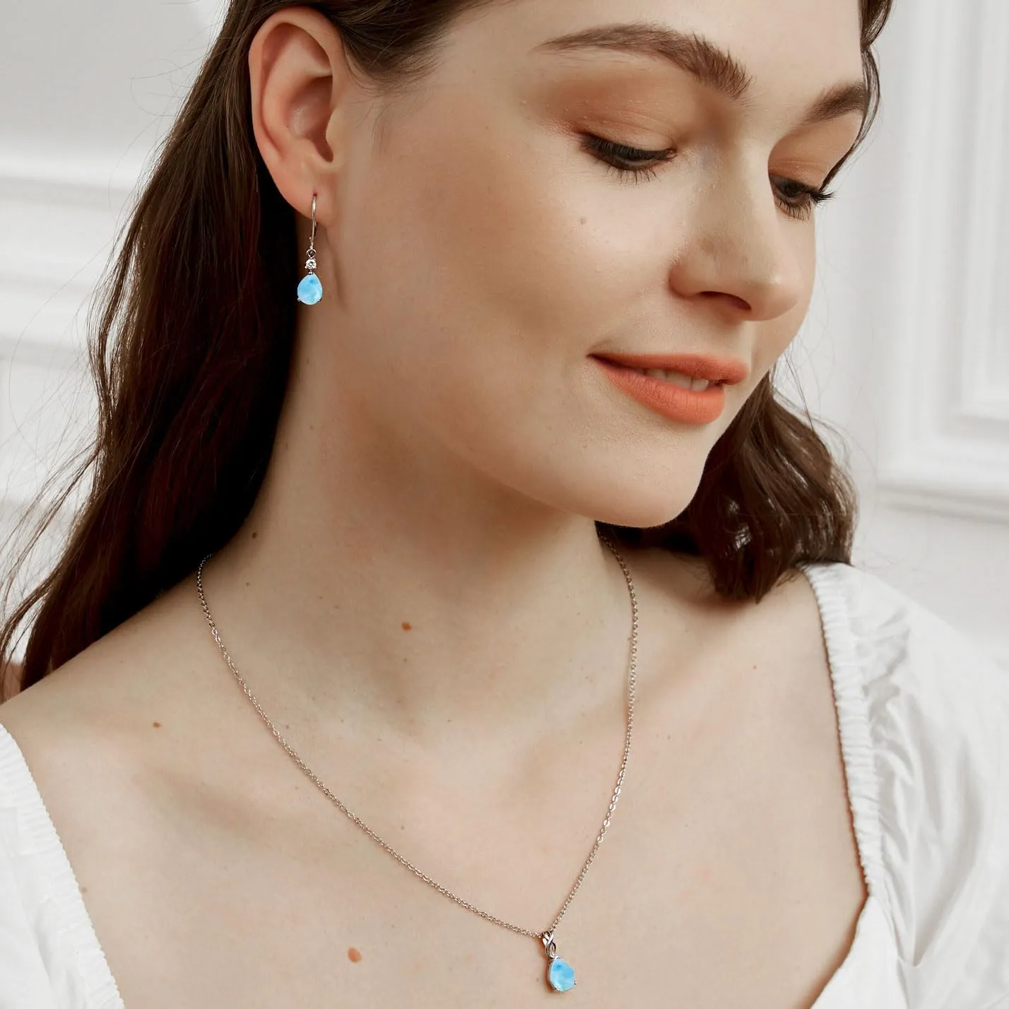 925 Sterling Silver Blue Topaz/Amethyst/Rainbow Quartz CZ Teardrop Leverback Earrings Drop Dangly Gemstone Earings Hypoallergenic Birthday Jewelry Gifts for Women