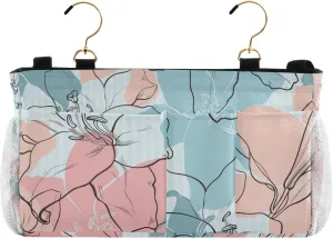 Abstract Colored Tulips Flower Bedside Caddy Hanging Storage Bag for Bunk Beds Accessories College Dorm Storage