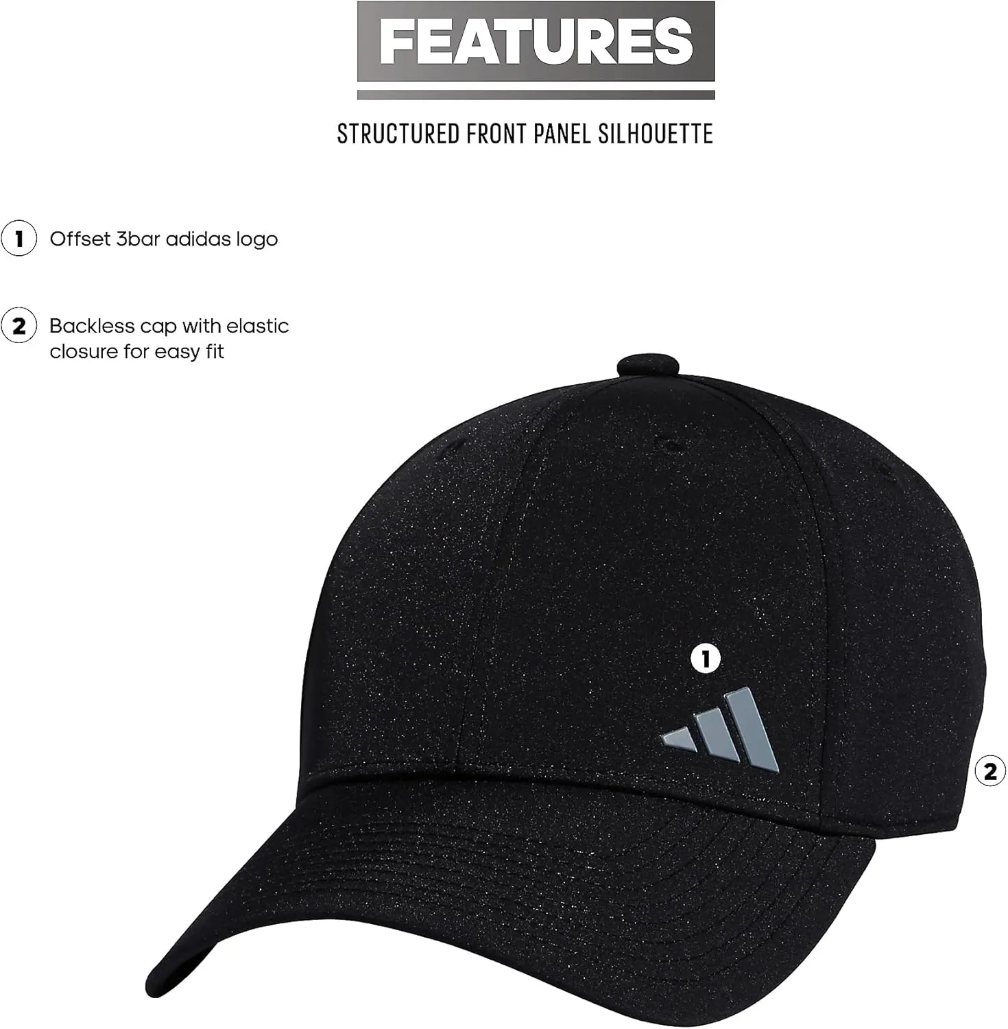 adidas Women's Backless Ponytail Hat Adjustable Fit Baseball Cap