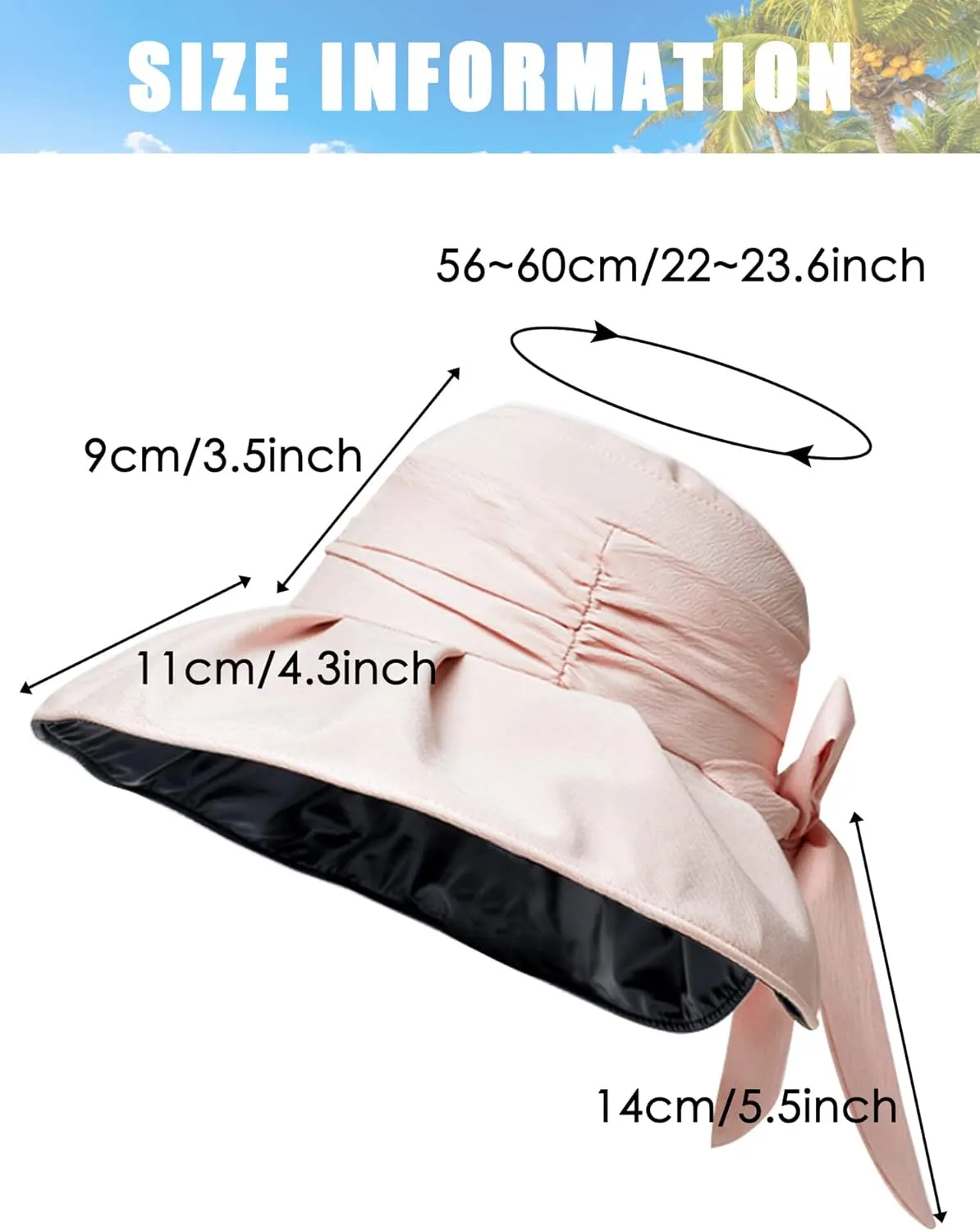 Aivtalk Women Sun Hat Summer Wide Brim Bucket Hat Chic Designed Foldable Sun Visor Cap Headwear 2022